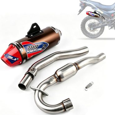 JFG RACING Full Slip On Exhaust Muffler for CRF230F CRF 230F 150F/Hawk250 | Complete Exhaust System For For CRF150F CRF230F 2003-2013 / Hawk 250