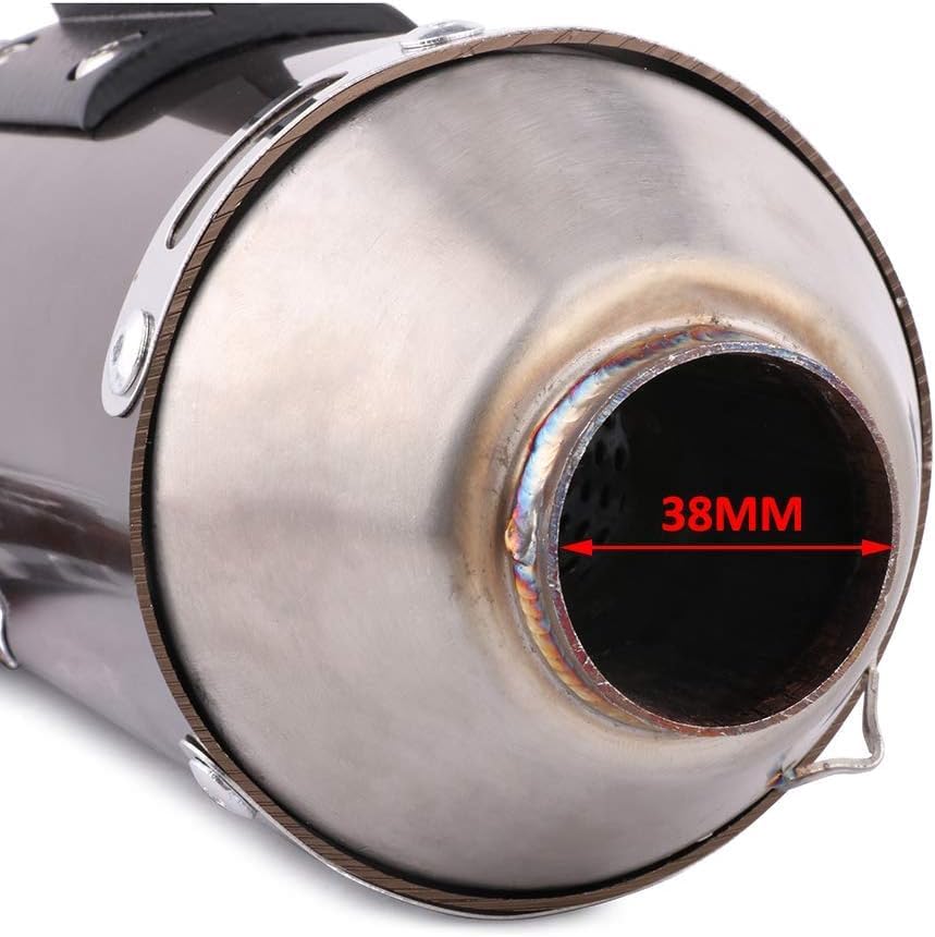 JFG RACING Dirt Bike Slip On Exhaust,Motorcycle Muffler Pipe Full Kit for CRF150F CRF230F 2003-2017/TAO TAO TBR7/HAWK 250-Red - Image 2
