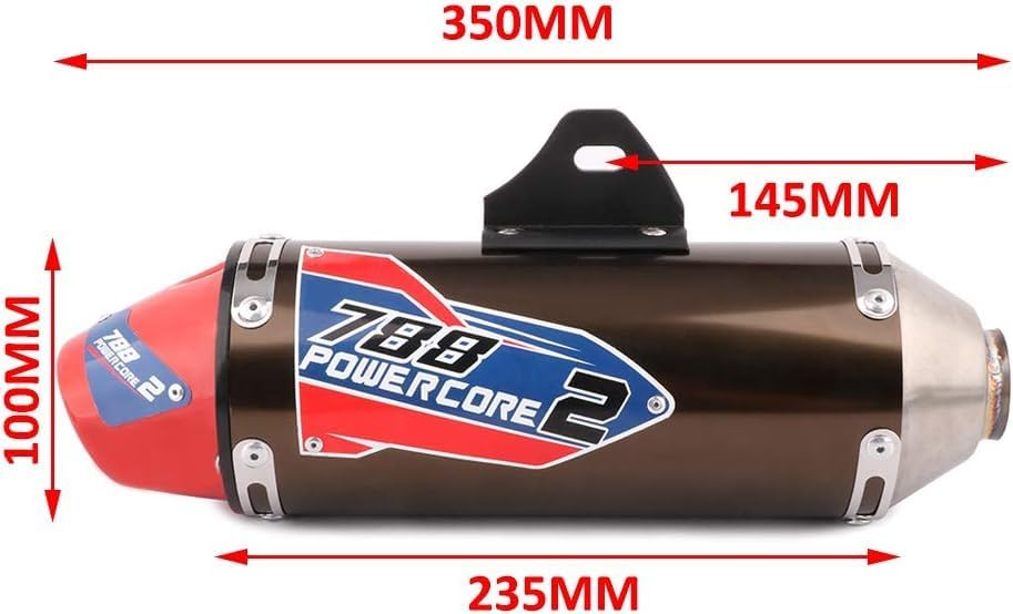 JFG RACING Dirt Bike Slip On Exhaust,Motorcycle Muffler Pipe Full Kit for CRF150F CRF230F 2003-2017/TAO TAO TBR7/HAWK 250-Red - Image 3