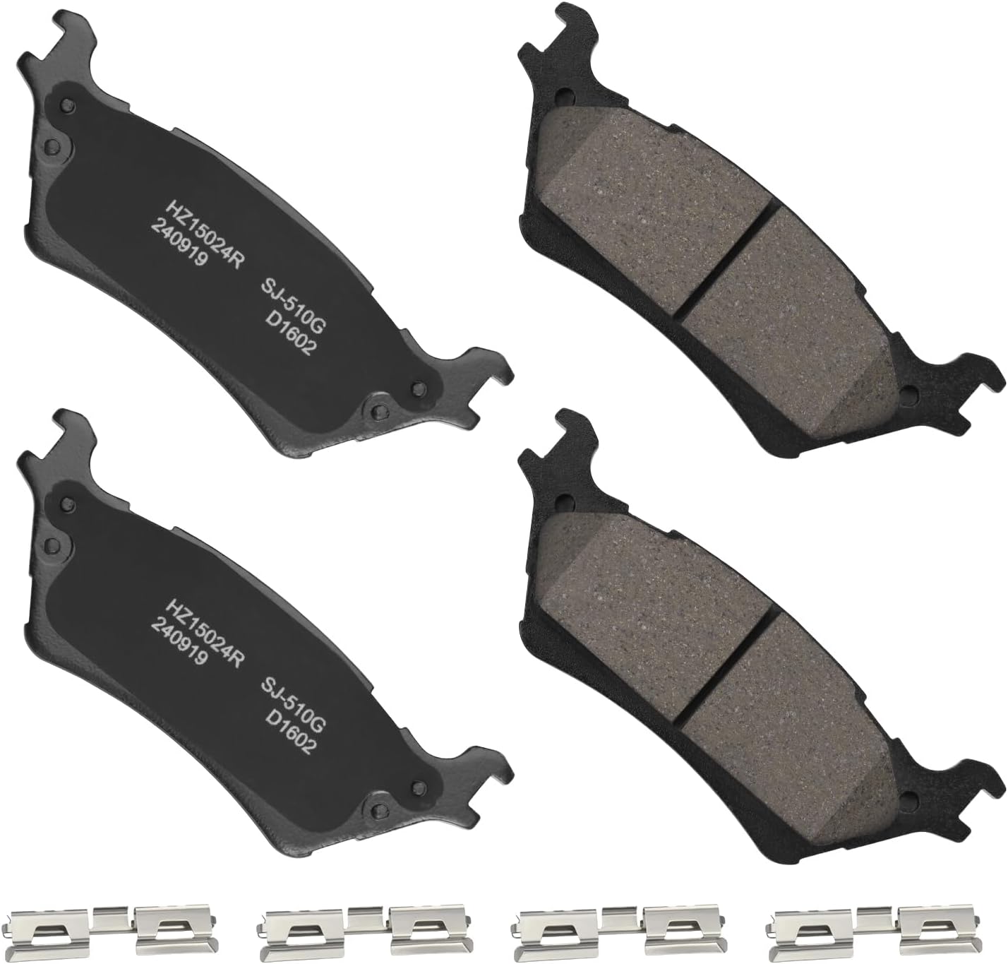 D1602 Rear Ceramic Brake Pads for Ford F-150 2012-2018 for F-150 Raptor Platinum Limited for F-150 SSV King Ranch Lariat XL XLT
