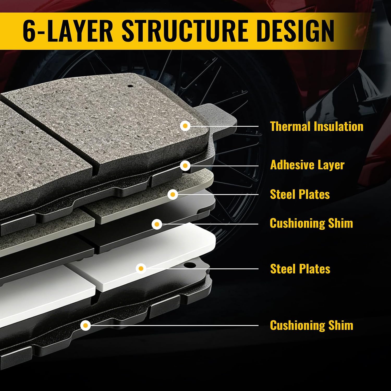 D1602 Rear Ceramic Brake Pads for Ford F-150 2012-2018 for F-150 Raptor Platinum Limited for F-150 SSV King Ranch Lariat XL XLT - Image 6