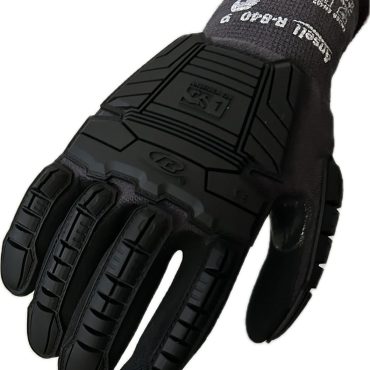 Ansell RINGERS R-840 Black Impact Gloves for Warehousing, Logistics - Size 9 (M) Vend Pack (Case of 72)